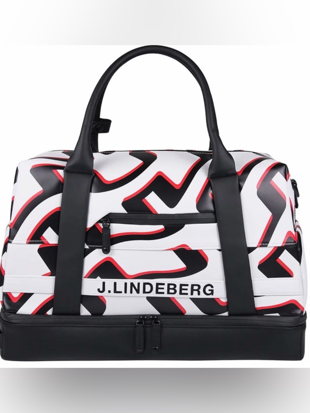 NWT ~ J.Lindeberg Boston Print Golf Bag - 23 In the Bridge Wave White Color-way